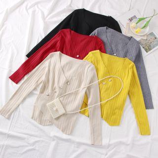 Asymmetric Crop Knit Top
