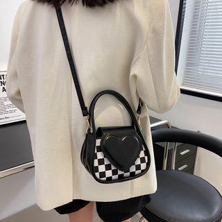 Heart Detail Flap Crossbody Bag