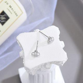 Rhinestone Stud Earring 1 Pair - Es703 - One Size