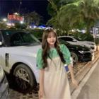 Plain Button-up Blouse / Floral Pleated A-line Dress