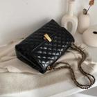 Chain Strap Quilted Faux Leather Shoulder Bag
