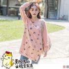 Slit-side Print T-shirt