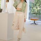 Checkerboard Cropped Jacket / Tank Top / Joggers