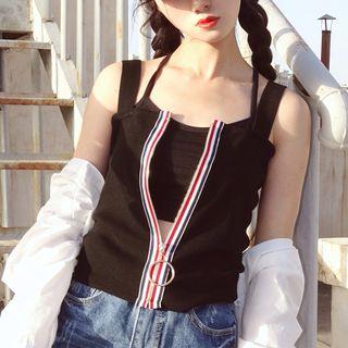 Spaghetti Strap Zip-front Top