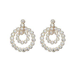Rhinestone Mini Hoop Earring As Shown In Figure - One Size