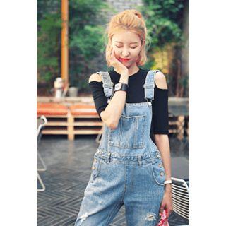 Distressed Denim Jumpsuit