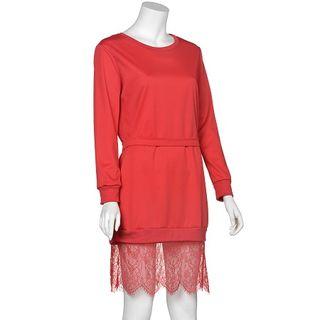 Semi-sheer Lace Hem Dress