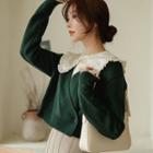 Single-button Cropped Wrap Cardigan
