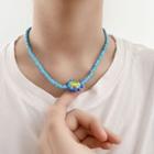 Duck Ceramic Pendant Bead Choker 1 Pc - Blue - One Size