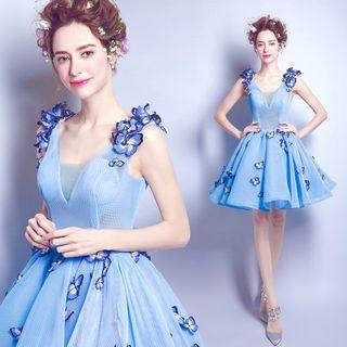 Butterfly-accent Mini Prom Dress