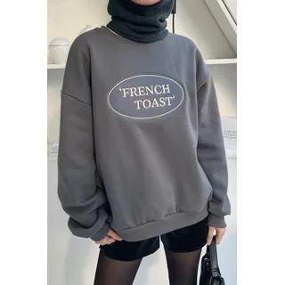 Letter-patched Napped Sweatshirt
