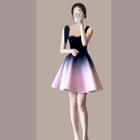 Tie-shoulder Ombre A-line Dress