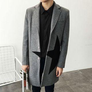 Star Notch Lapel Single-breasted Coat