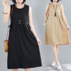 Plain Round-neck Tank Top Dress