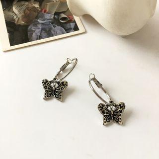 Butterfly Drop Earring 1 Pair - Butterfly Drop Earring - Silver - One Size