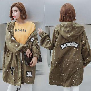 Paint Splatter Print Hooded Jacket