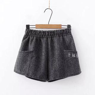 Stripe Lettering Wide-leg Shorts