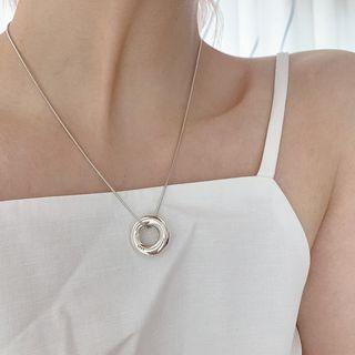Hoop Necklace Xl1281 - Silver - One Size