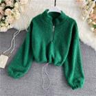 Zip-front Fleece Pullover