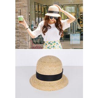 Contrast-trim Woven Sun Hat