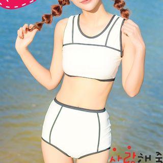 Contrast Trim High-waist Bikini
