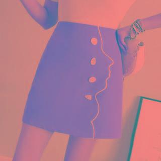 Mini A-line Button-up Skirt
