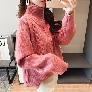 Turtle-neck Half-zip Sweater