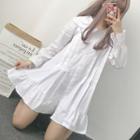 Layered Collar Pintuck Shirtdress