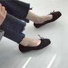 Corduroy Bow-accent Flats