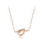 Simple And Fashion Plated Rose Gold 316l Stainless Steel Knot Necklace Rose Gold - One Size