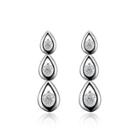 Simple And Elegant Water Drop-shaped Earrings With White Cubic Zircon Silver - One Size
