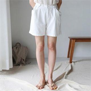 Button-detail Cotton Shorts