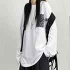 Long-sleeve Check Print T-shirt