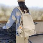 Plain Nylon Zip Backpack / Bag Charm / Set