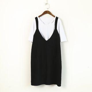 Plain V-neck Jumper Dress