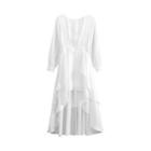 Plain Layered Ruffle Hem Midi A-line Dress