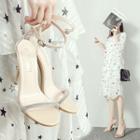Rhinestone Pvc Paneled High Heel Sandals