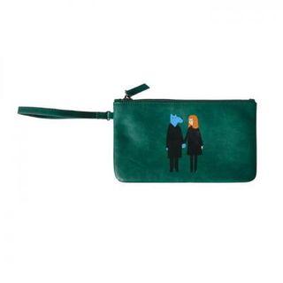 Kiitos Series Illustrated Wristlet Clutch Beauty And The Beast - Green - One Size