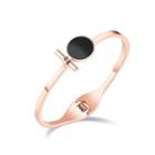 Simple And Elegant Plated Rose Gold Round 316l Stainless Steel Bangle Rose Gold - One Size