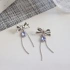 Bow Faux Crystal Alloy Fringed Earring