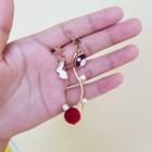 Non-matching Rabbit & Fan Dangle Earring As Shown In Figure - One Size