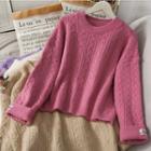 Loose-fit Cable-knit Sweater In 5 Colors
