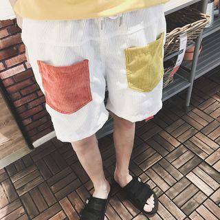Color Block Corduroy Shorts