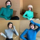 Cowl-neck Slim-fit T-shirt