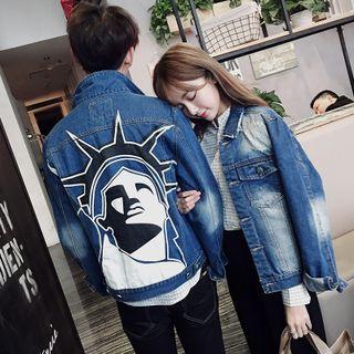 Couple Matching Printed Denim Jacket