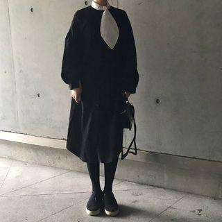 Two-tone Shirtdress Black - One Size