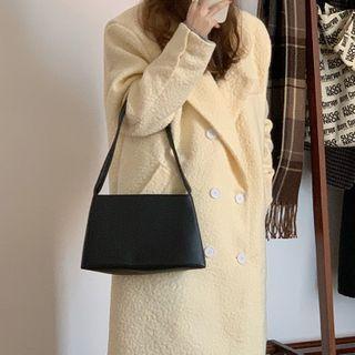Plain Fleece Double-breasted Coat