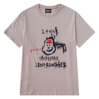 Short-sleeve Doodle Print T-shirt