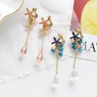 Rhinestone Floral Accent Earring