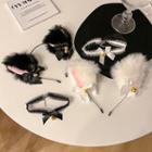 Cat Ear Chenille Headband / Lace Choker / Set
